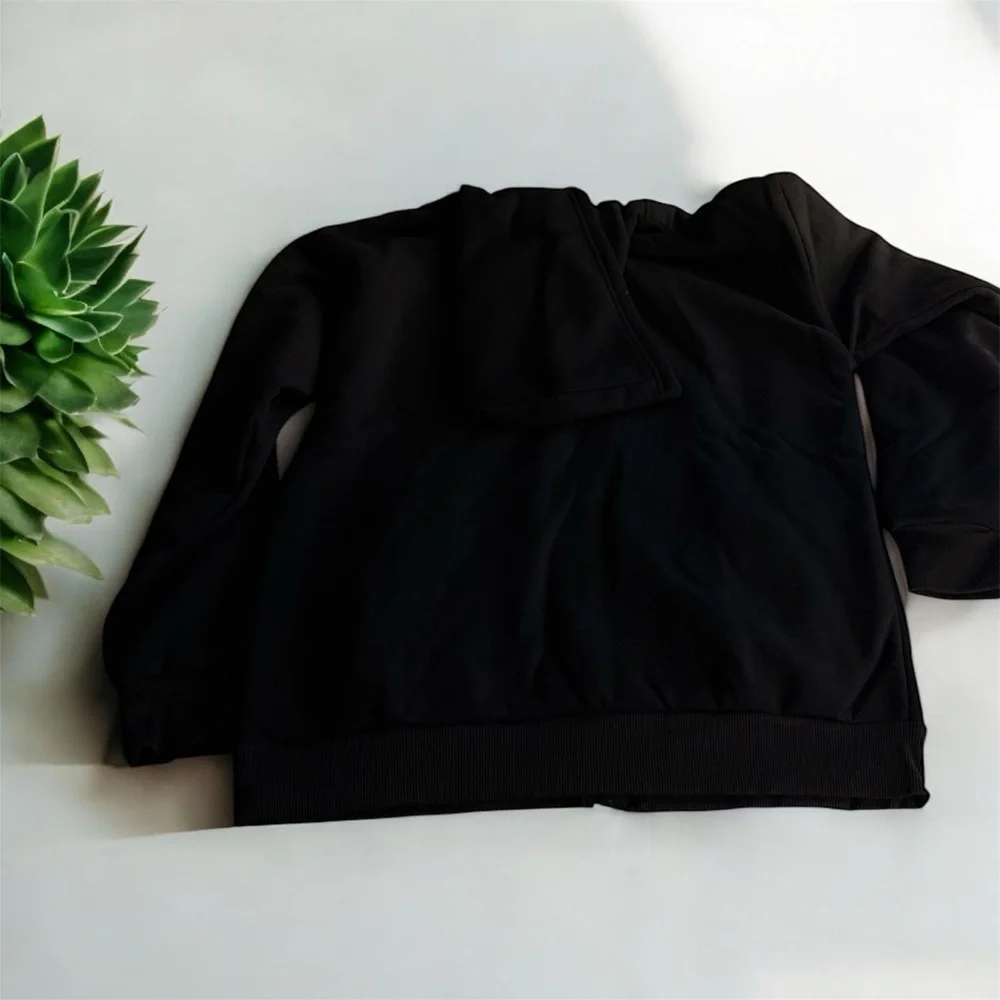 ✨ SHEIN Men’s Black Fleece-Lined Zip Hoodie Size L – New ✨